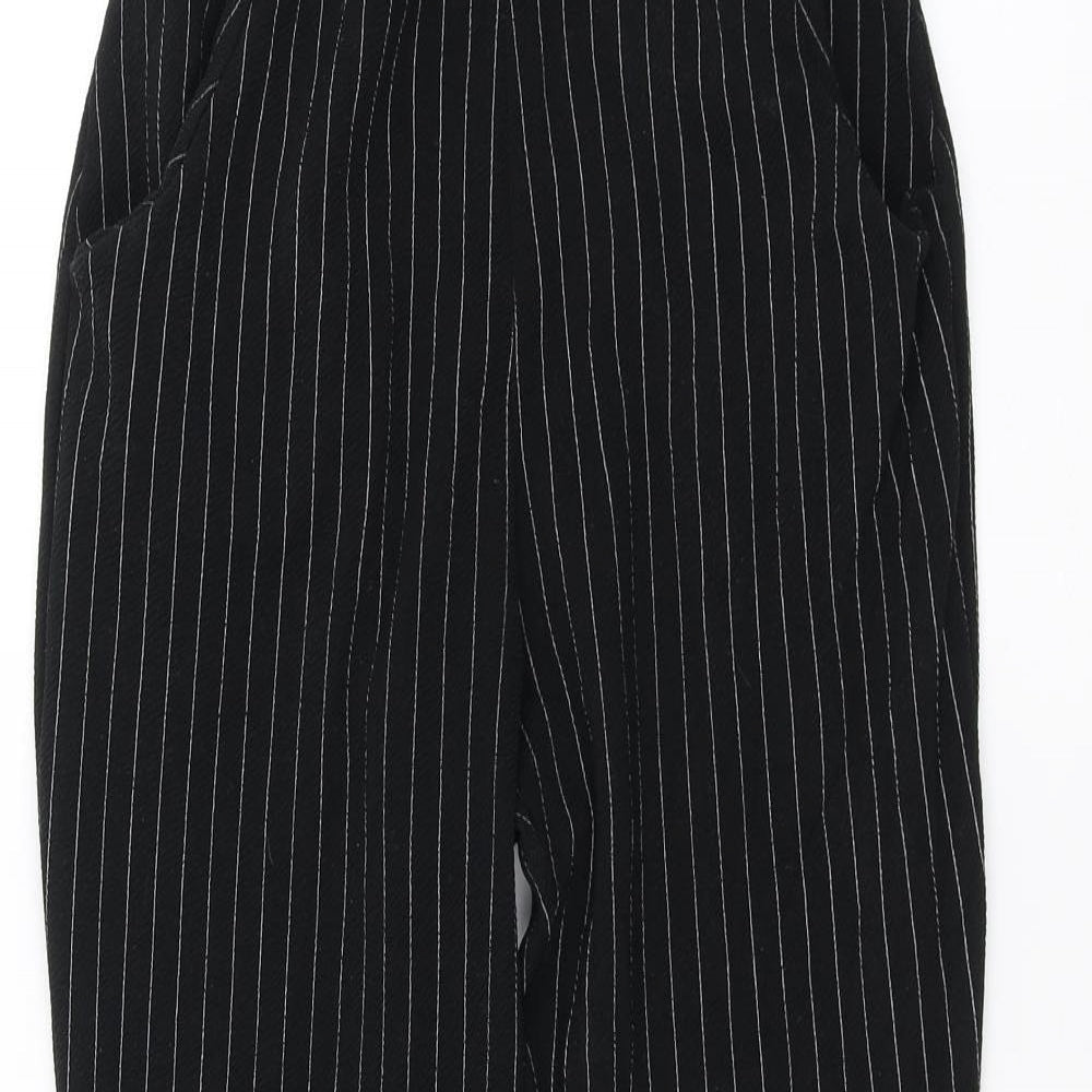 PRETTYLITTLETHING Womens Black   Trousers  Size 10 L25 in