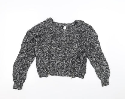 H&M Womens Black  Knit Pullover Jumper Size 10