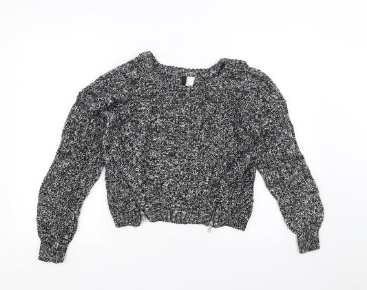 H&M Womens Black  Knit Pullover Jumper Size 10