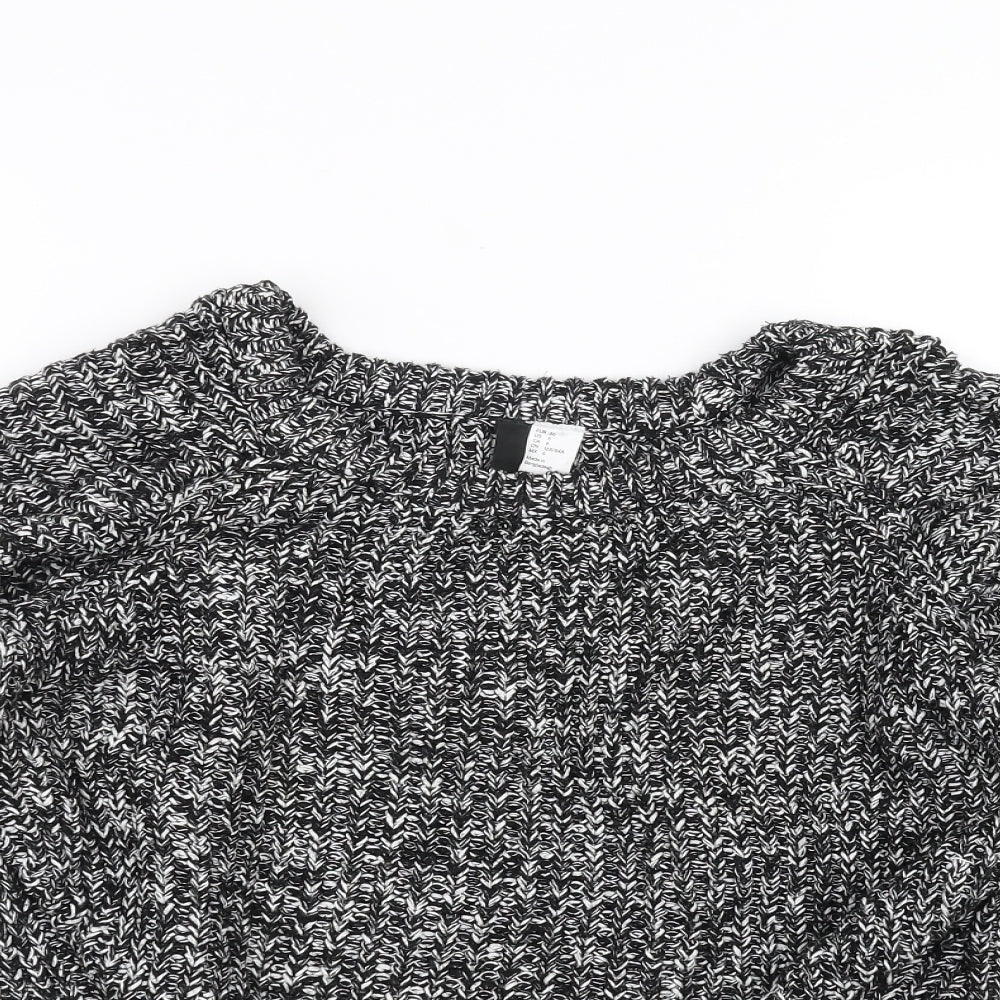 H&M Womens Black  Knit Pullover Jumper Size 10