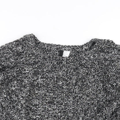 H&M Womens Black  Knit Pullover Jumper Size 10