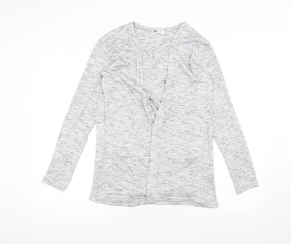Additional front view of H&M girls’ grey jacket coatigan, size 14, years