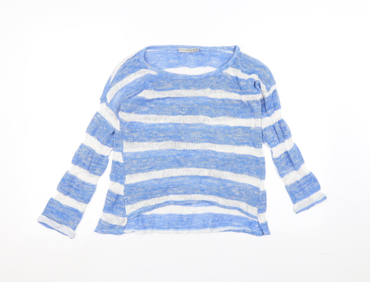 Atmosphere Womens White Striped  Pullover Jumper Size 10