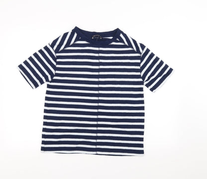Preloved Marks and Spencer Womens Blue Striped  Basic T-Shirt Size 8 - Front