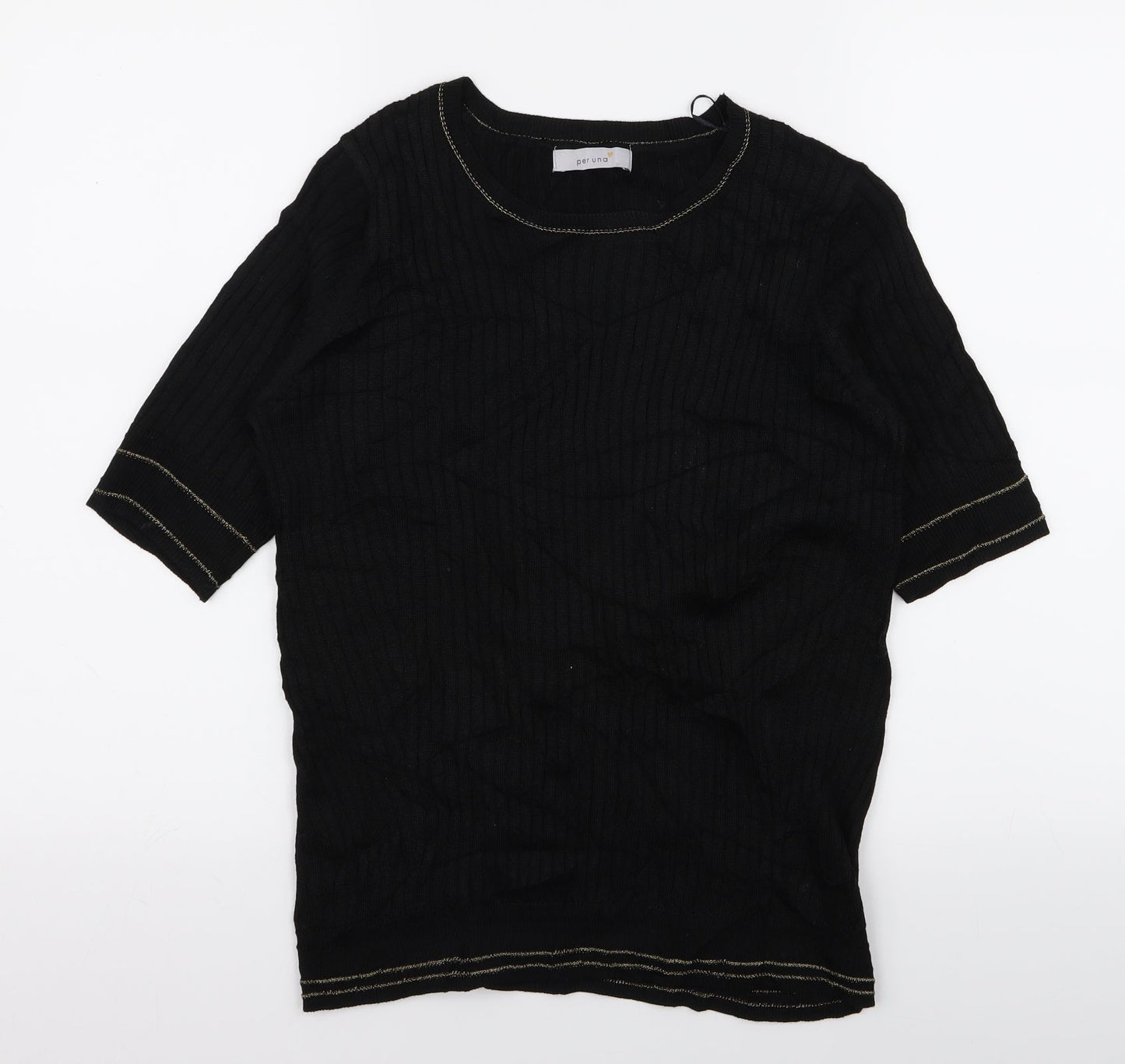 peruna Womens Black   Basic T-Shirt Size 14