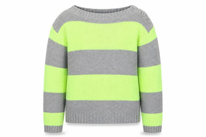 Gap Girls Green Striped  Pullover Jumper Size 6 Years