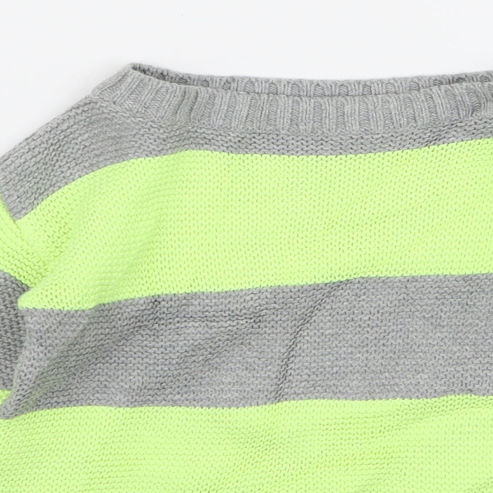 Gap Girls Green Striped  Pullover Jumper Size 6 Years