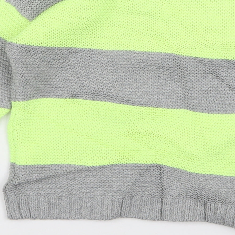Gap Girls Green Striped  Pullover Jumper Size 6 Years
