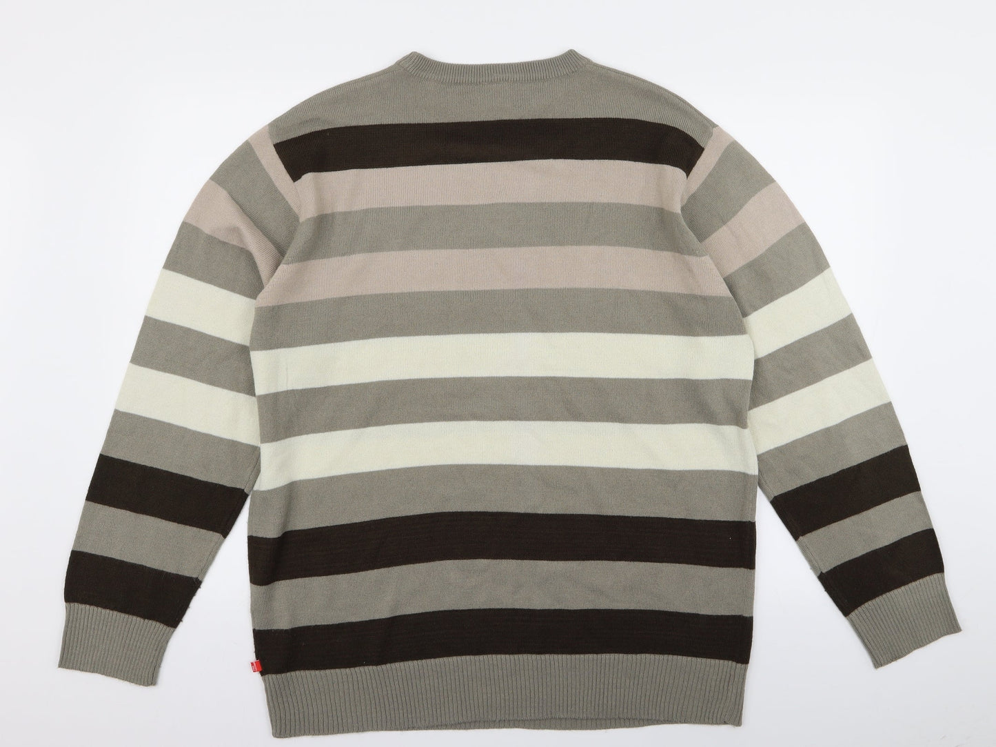 Pod Mens Brown Striped  Pullover Jumper Size M