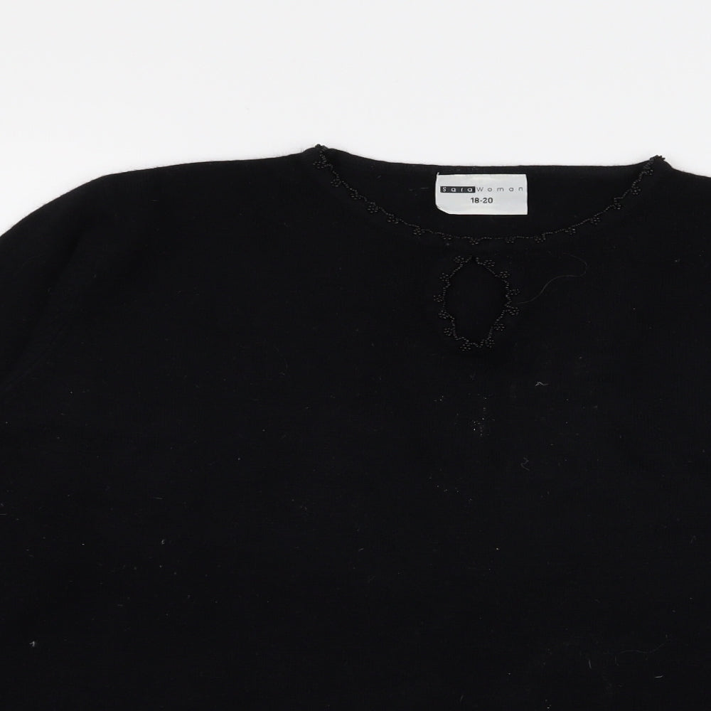 Sara Womens Black   Pullover Jumper Size 18