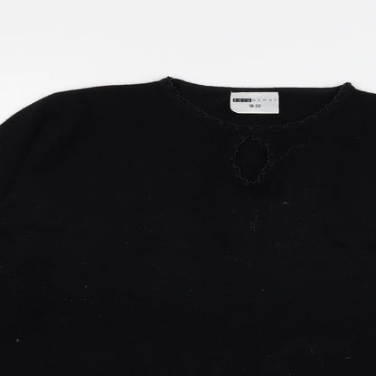 Sara Womens Black   Pullover Jumper Size 18
