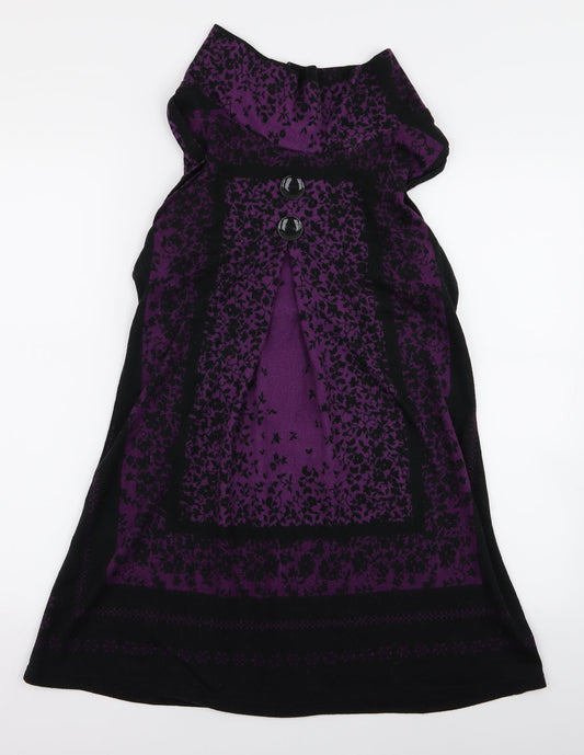 mandi Womens Purple Floral  A-Line  Size 10