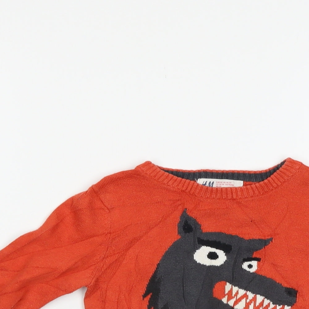 H&M Baby Orange   Pullover Jumper Size 12-18 Months
