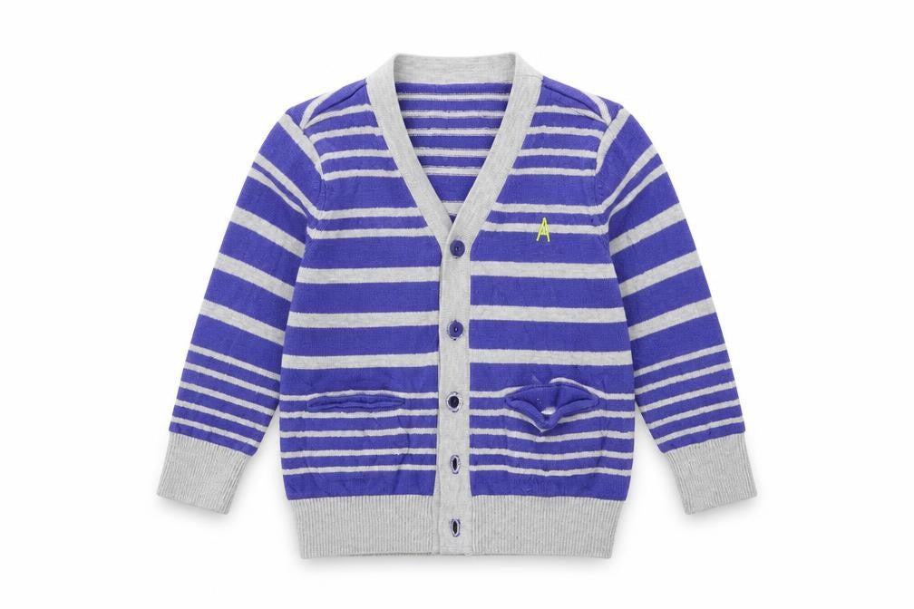Marks & Spencer Baby Blue Striped  Cape Jumper Size 12-18 Months