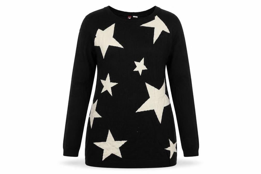 H&M Womens Black Geometric  Pullover Jumper Size 10
