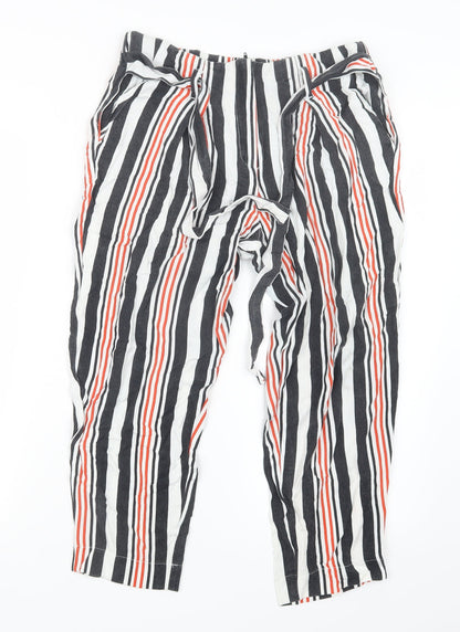 River Island Womens Black Striped  Trousers  Size 8 L22 in
