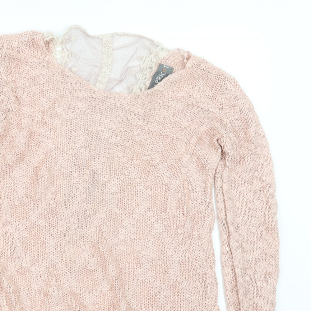 Apricot Womens Pink  Knit Pullover Jumper Size S