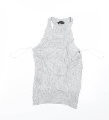 Additional front view of Atmosphere women’s grey basic t-shirt, size UK 8