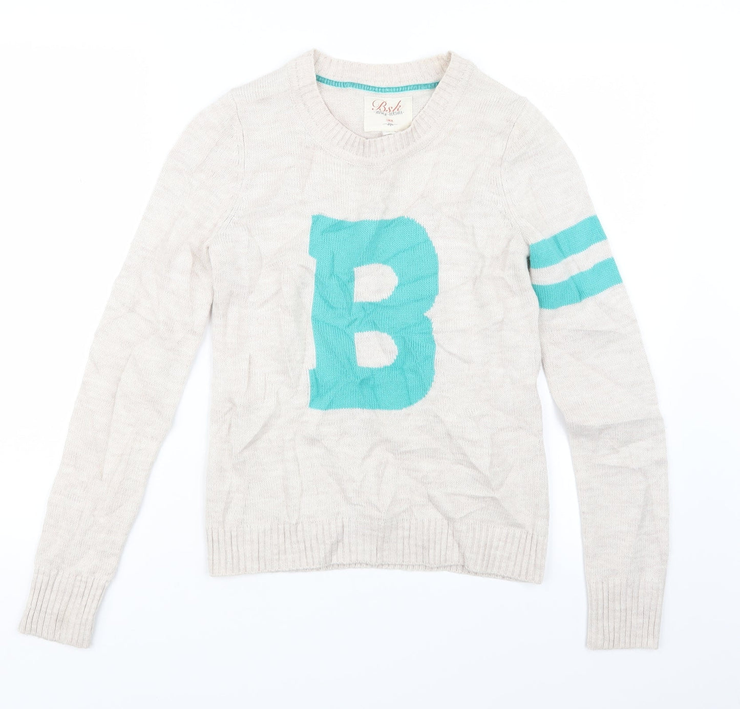 BSK Womens Beige  Knit Pullover Jumper Size S