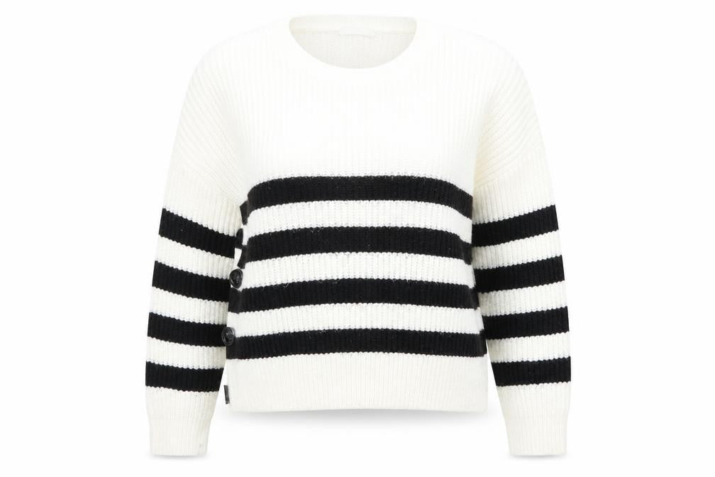 Primark Womens White Striped Knit Pullover Jumper Size 12