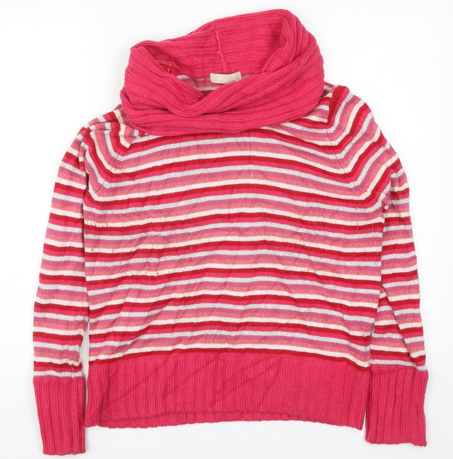 Marks and Spencer Womens Pink Striped  Pullover Jumper Size 16