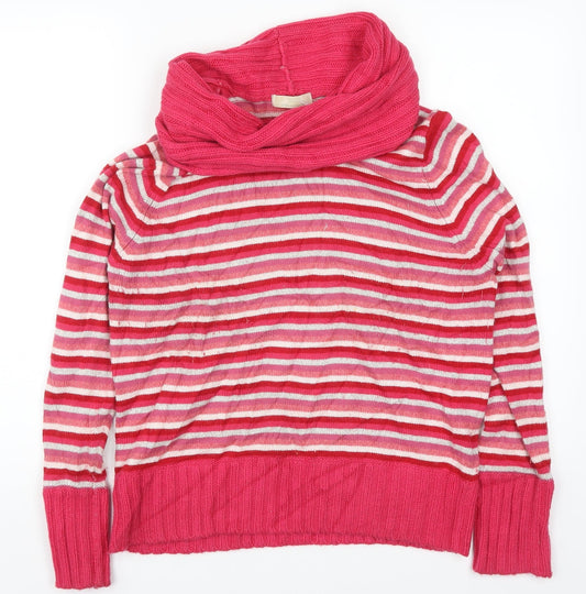 Marks and Spencer Womens Pink Striped  Pullover Jumper Size 16