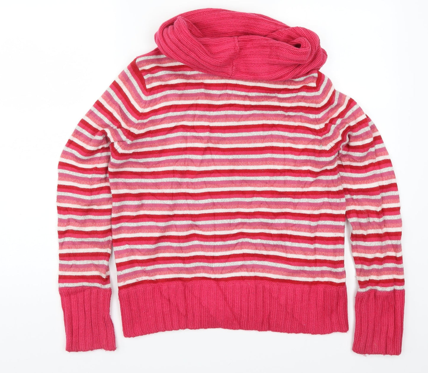 Marks and Spencer Womens Pink Striped  Pullover Jumper Size 16