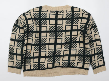 Tu Womens Green Check  Pullover Jumper Size 14