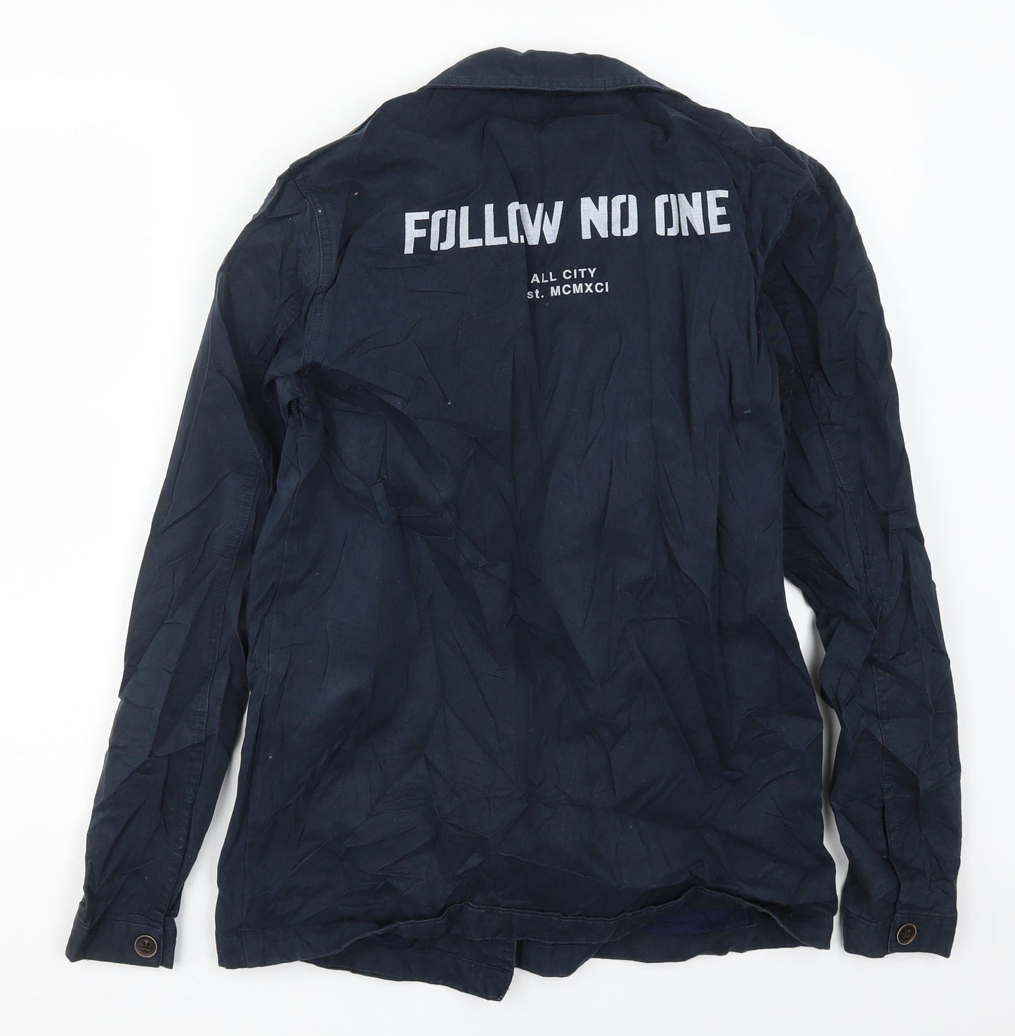 Pull & Bear Mens Blue   Jacket  Size S  - Follow No One