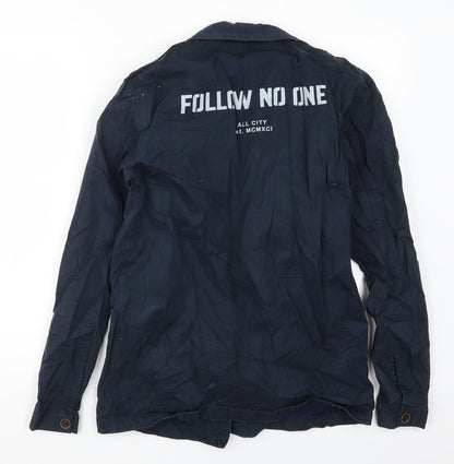 Pull&Bear Mens Blue   Jacket  Size S  - Follow No One