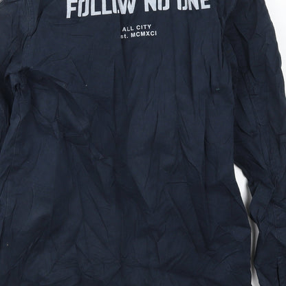 Pull&Bear Mens Blue   Jacket  Size S  - Follow No One