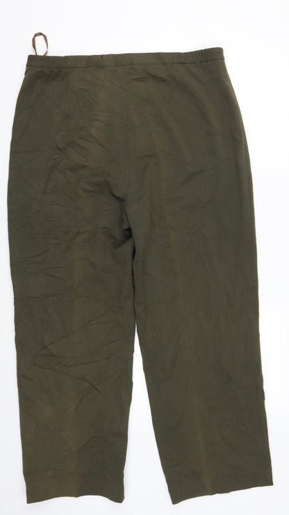 Back view of Paul Seperates women’s green trousers, size UK 20, 27-inch leg