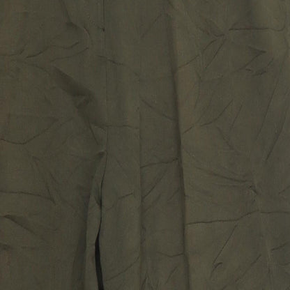 Close-up detail of Paul Seperates women’s green trousers, size UK 20, 27-inch leg