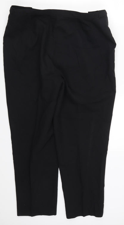Back view of Damat women’s black trousers, size UK 18, 25-inch leg