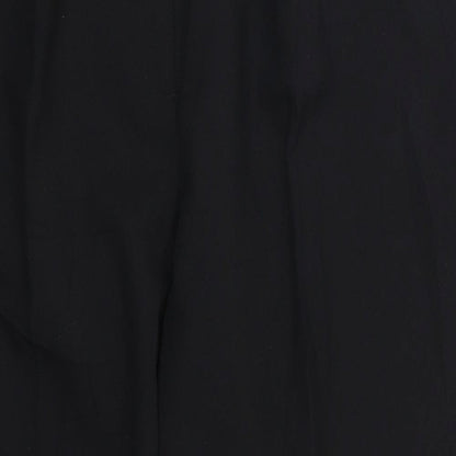 Close-up detail of Damat women’s black trousers, size UK 18, 25-inch leg