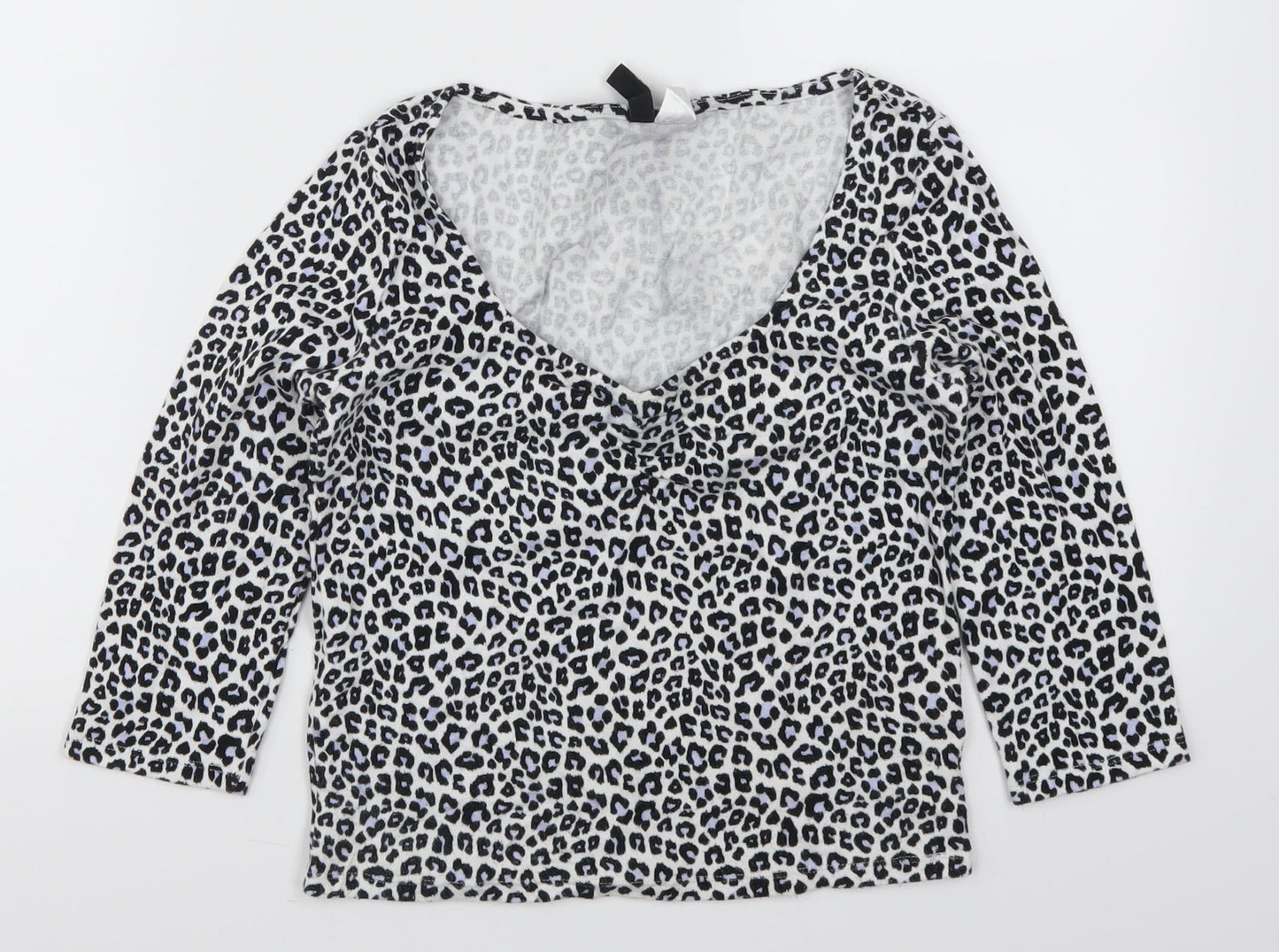 H&M Womens Blue Animal Print  Basic T-Shirt Size M