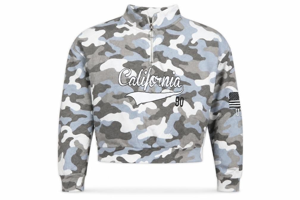 New Look Girls Blue Camouflage  Pullover Sweatshirt Size 12-13 Years  - California