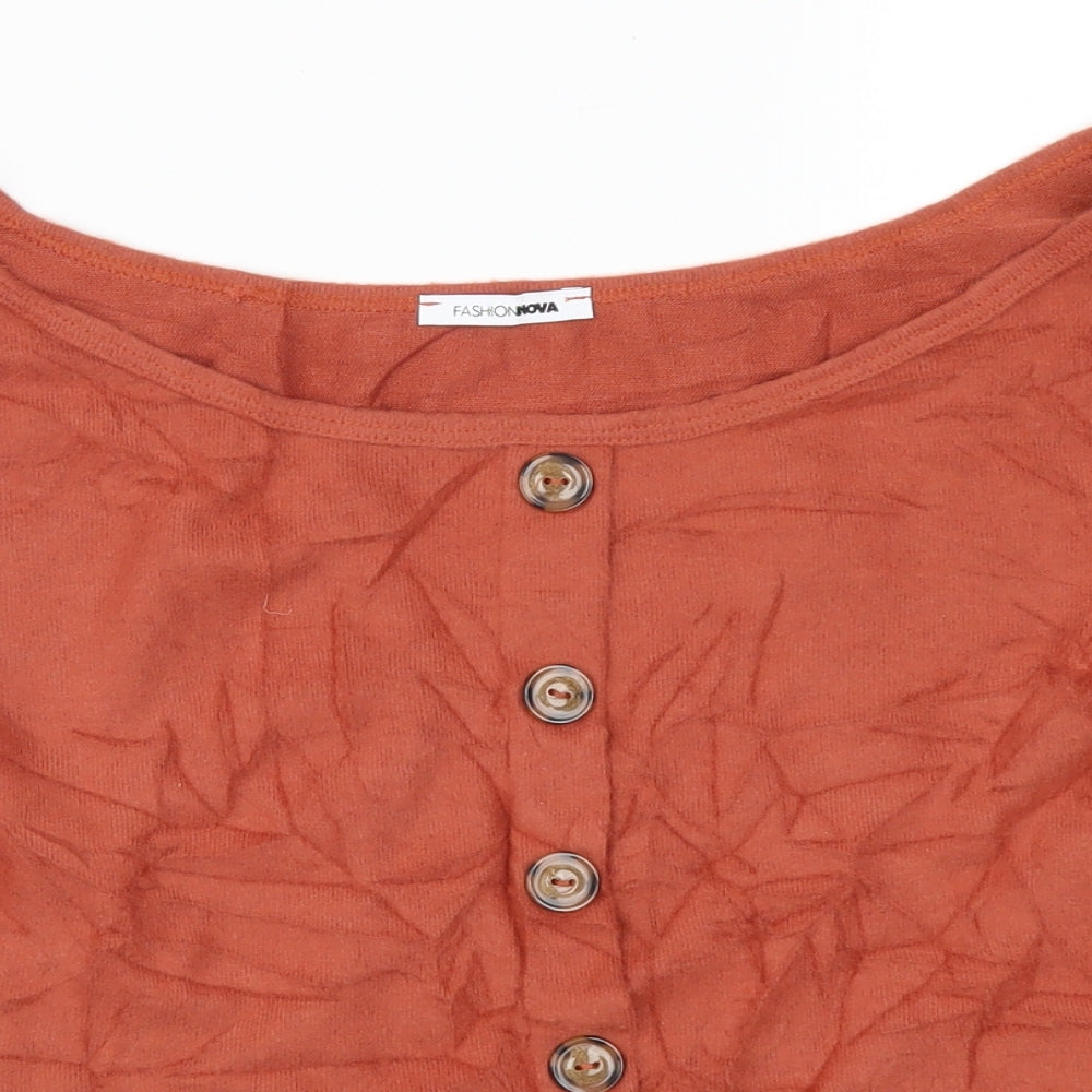 Fashion Nova Womens Red  Rayon Basic T-Shirt Size S