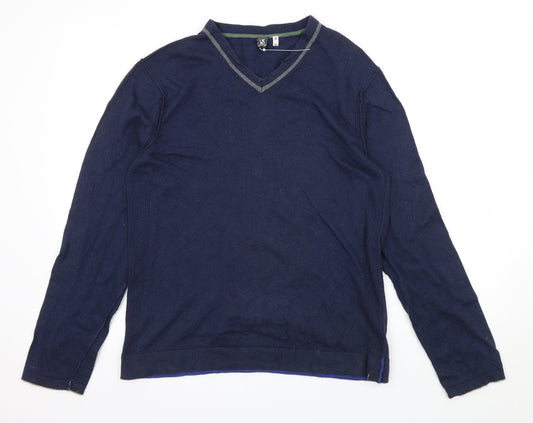 W8 Mens Blue  Knit Pullover Jumper Size M