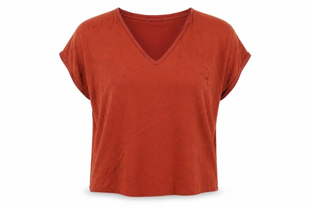 George Womens Orange Animal Print  Basic T-Shirt Size 10