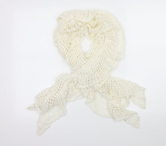 Preworn Womens Ivory  Knit  Scarf   - open knit