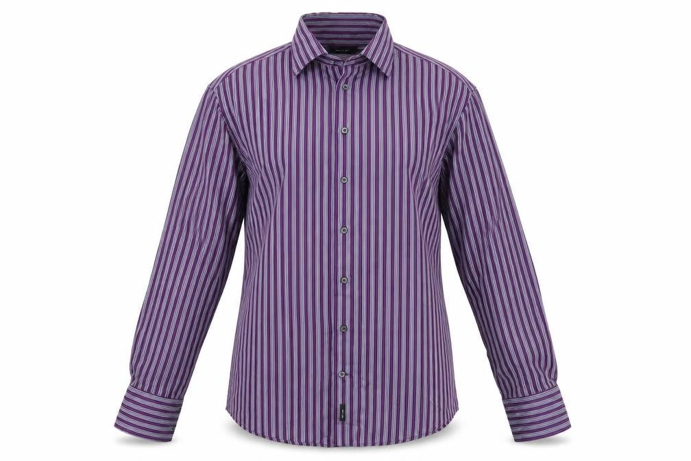 Sand  Womens Purple Striped  Basic Button-Up Size M