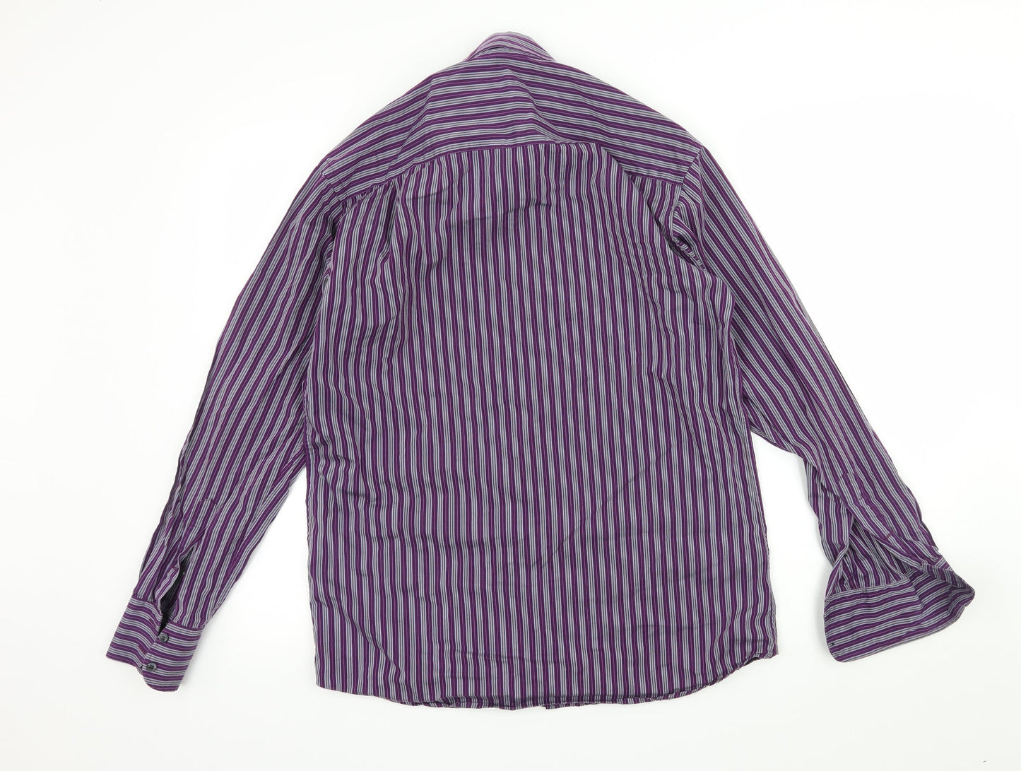 Sand  Womens Purple Striped  Basic Button-Up Size M