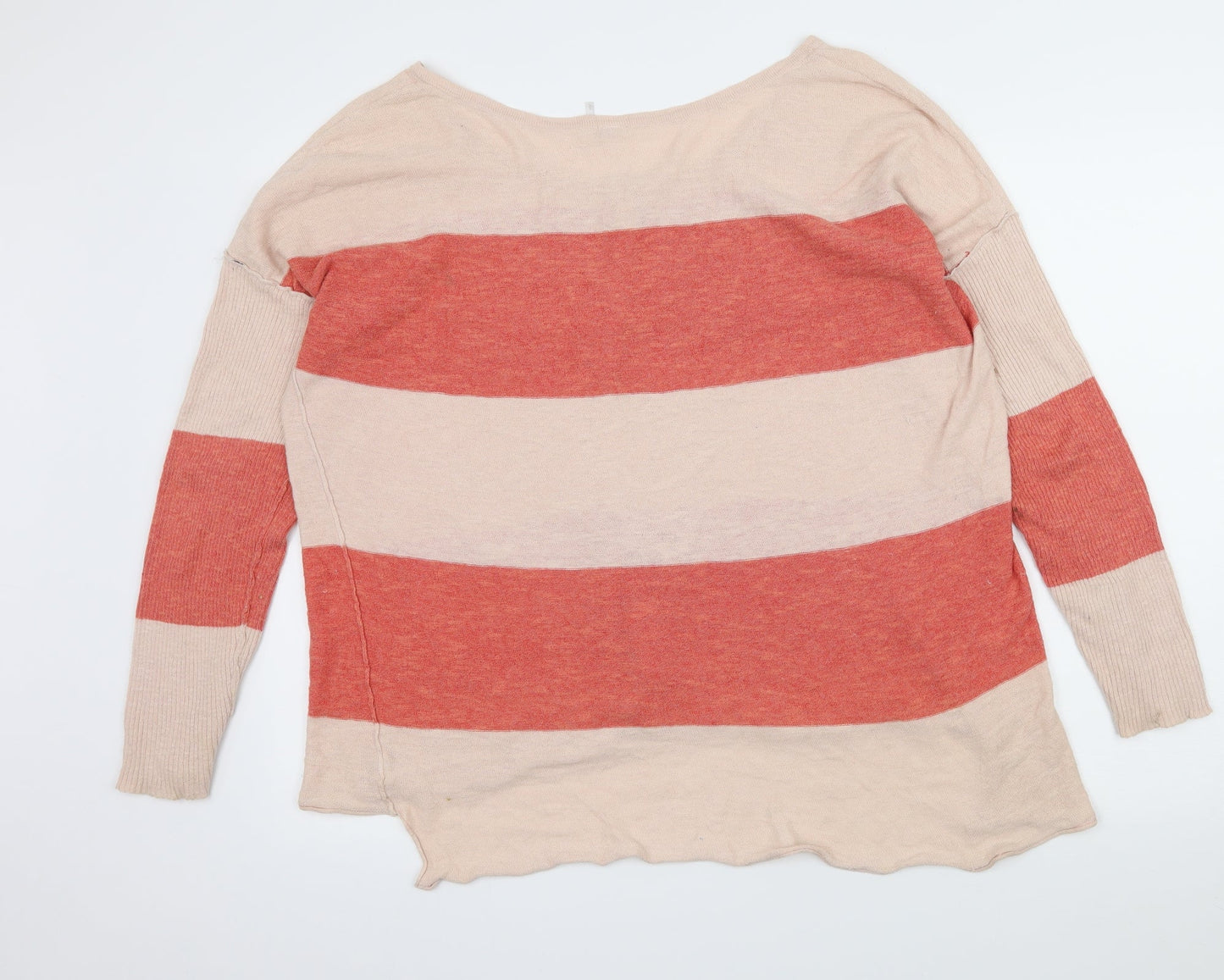 FP Beach Womens Pink Striped Knit Pullover Jumper Size S