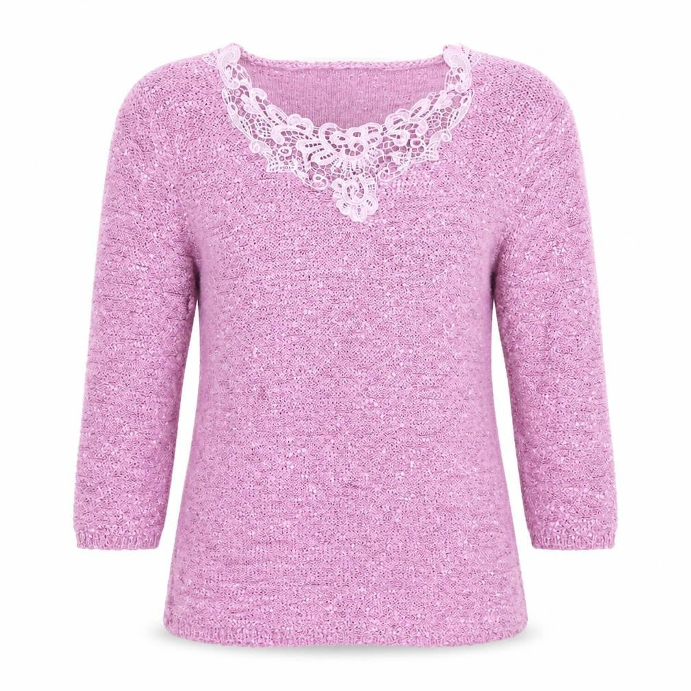 Bonmarché Womens Purple Knit Pullover Jumper Size S