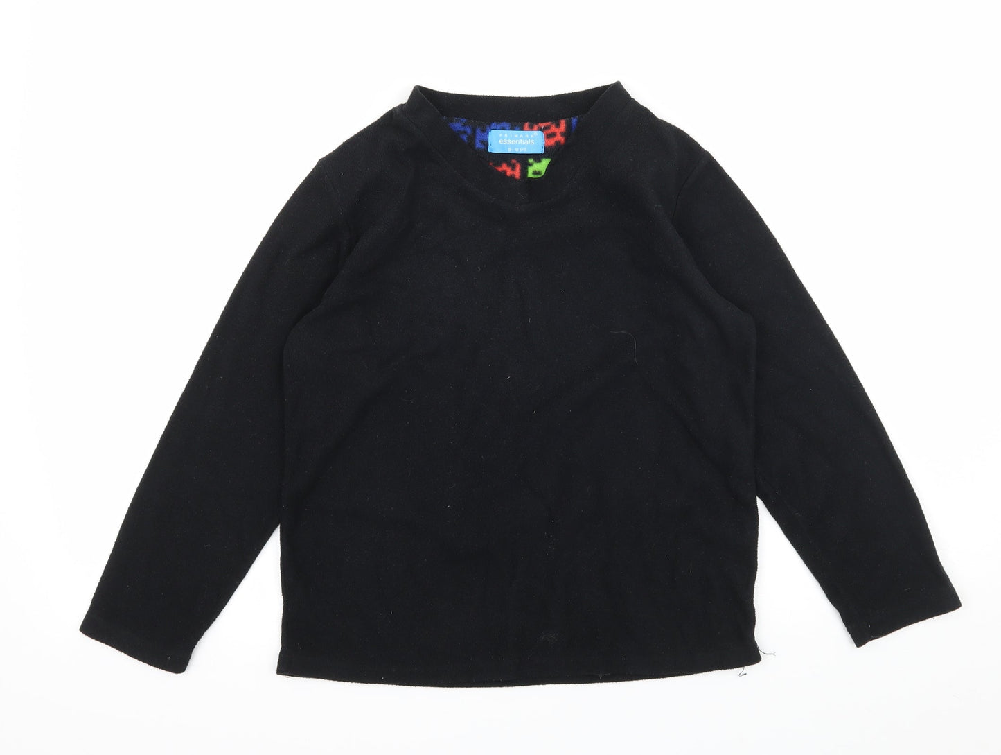 Primark Boys Black Solid Fleece  Pyjama Top Size 9-10 Years