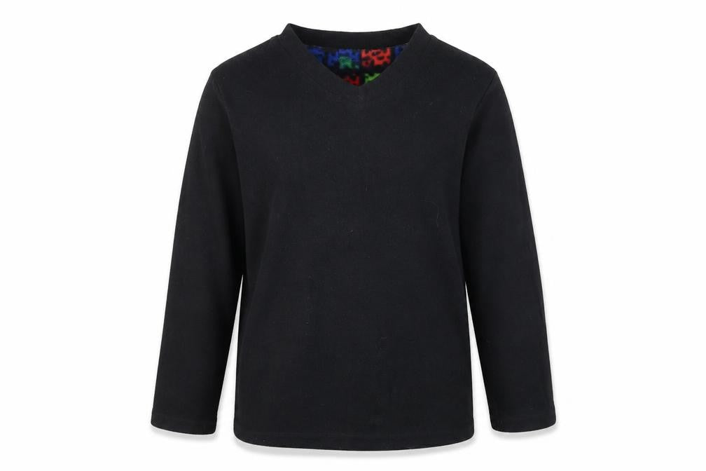 Primark Boys Black Solid Fleece  Pyjama Top Size 9-10 Years