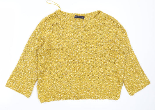 M&S Collection Womens Yellow  Knit Pullover Jumper Size S