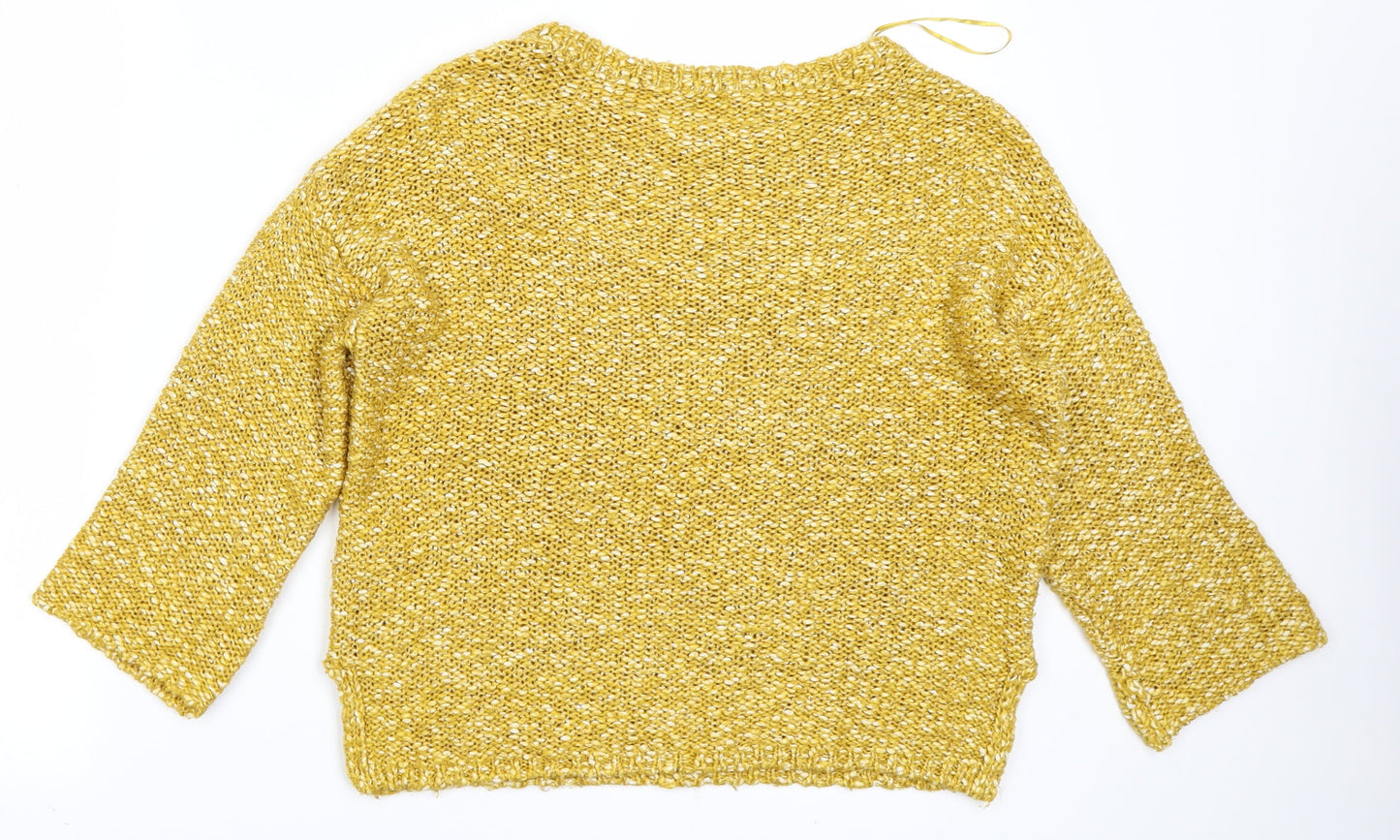 M&S Collection Womens Yellow  Knit Pullover Jumper Size S