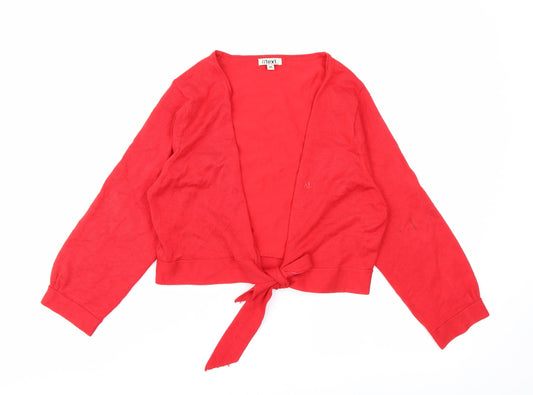 //text Womens Red   Cardigan Jumper Size M